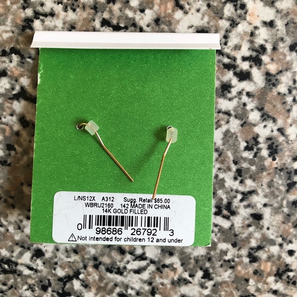 NWT Kate Spade Pearl 14K filled earrings - Picture 2 of 2